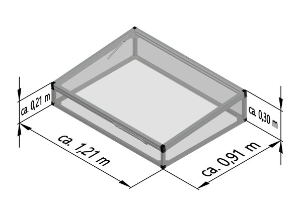 Frühbeetaufsatz, passend für Hochbeet 130, pressblank – Bild 4
