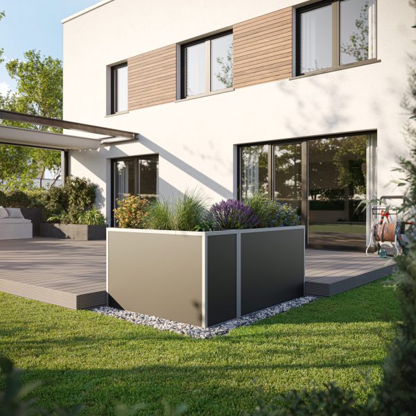 Aluminium-Hochbeet 130 | 45er Tiefe, Profilsystem "pressblank"