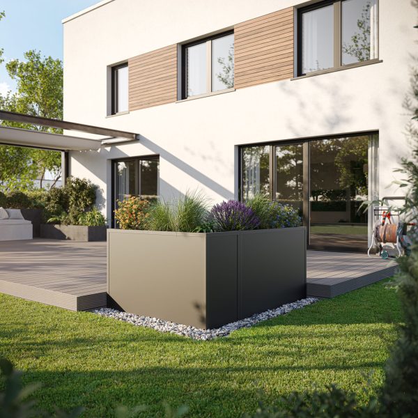 Aluminium-Hochbeet 130 | 45er Tiefe, Profilsystem "anthrazit-grau"