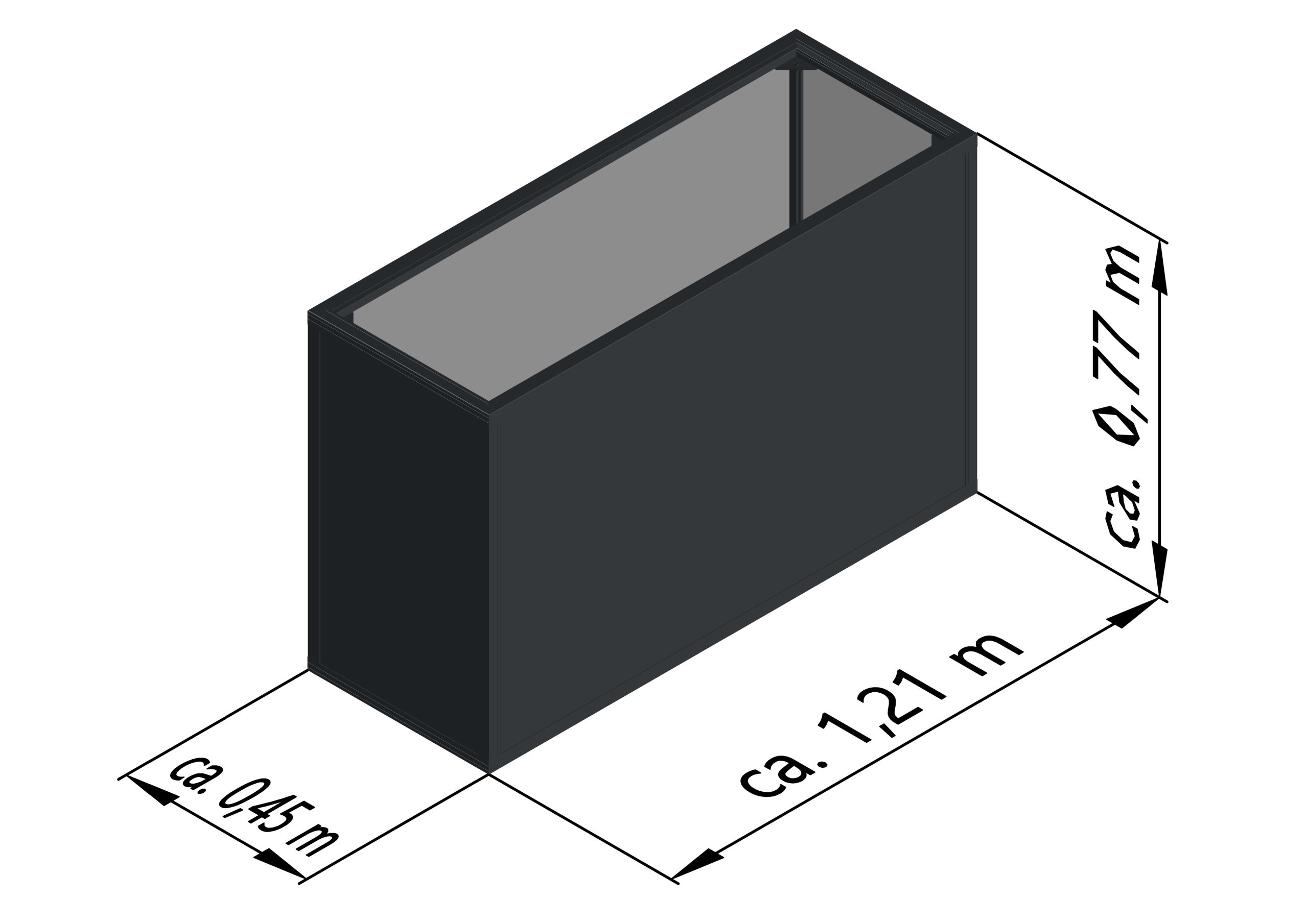 Parterre surélevé en aluminium 130 | profondeur de 45, système de profilés "gris anthracite – Image 3