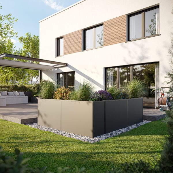 Aluminium-Hochbeet 210 | 45er Tiefe, Profilsystem "anthrazit-grau"