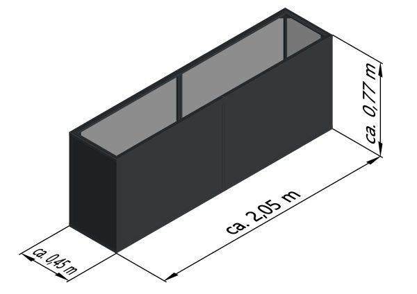 Aluminium-Hochbeet 210 | 45er Tiefe, Profilsystem "anthrazit-grau" – Bild 4